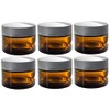 Amber Glass Heavy Thick Wall Balm Jars with Silver Matte