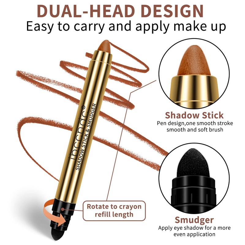 Cream Shimmer Eye Shadow Stick - Dual-Ended Waterproof Shimmer Eyeshadow