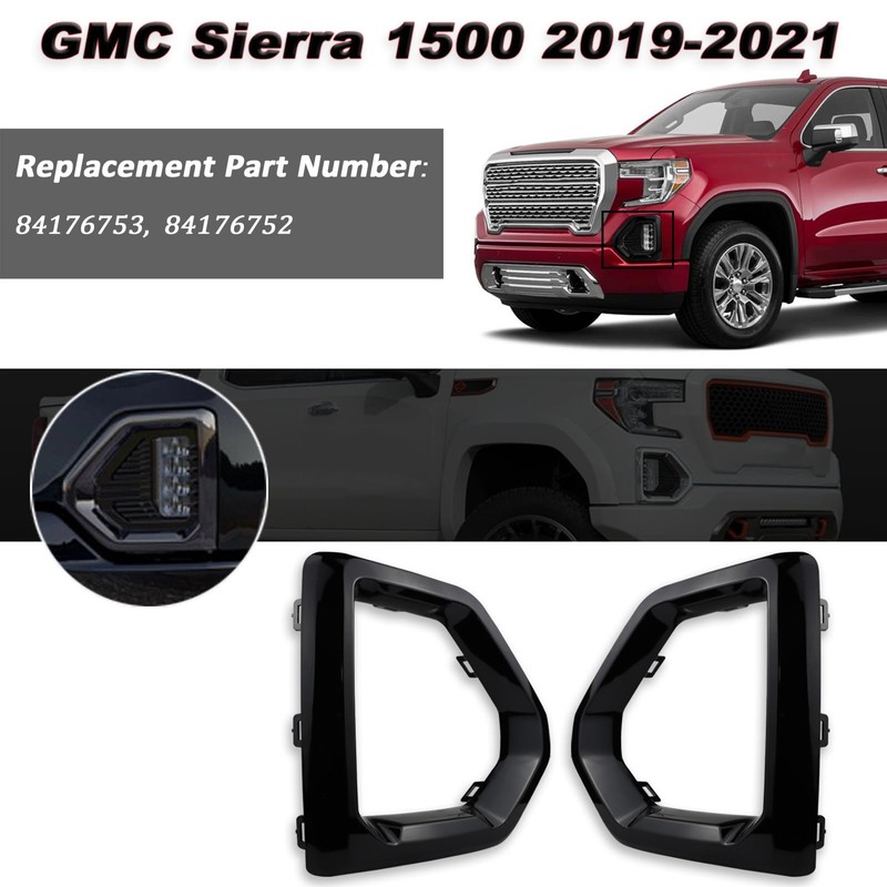 BINQIGOO 1 Pair Front Fog Light Bezel Cover Exterior Trim