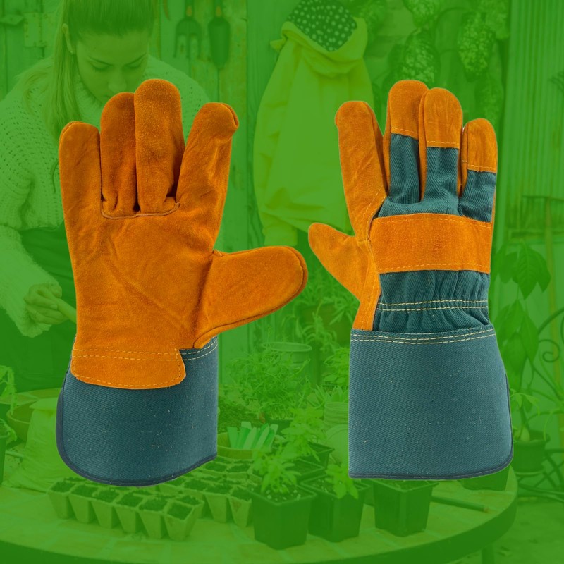 HowseHold Heavy Duty Leather Gardening Gloves - Warm Thorn Proof