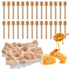 100pcs/Set hogar de Madera portátil Mini Mermelada Miel Tarro dispensador de Recogida de Varilla agitadora Stick dispensar llovizna Miel, 8CM