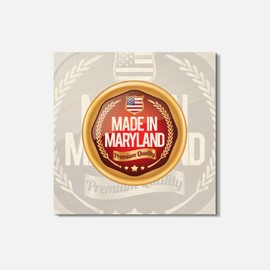 Unbranded Made In Maryland USA State 4'' X 4'' Square Wooden Coaster