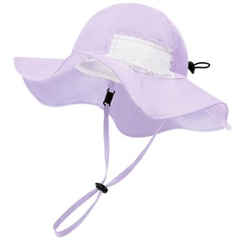 PONCEAU Unisex Baby Toddler Sun Hat Cap Girls Boys Hat Bucket Hats Toddler Summer Hat Fishing Hat Neck Cap Beach Hat Children Baby Summer Hat UV Protection UPF 50+, light purple, 3-12 Months