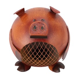 Animal Money Bank Cute Decorative Pig Shape Vintage Metal Coin Bank for Bedroom Living Room