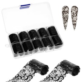 10 Rolls Retro Holographic Nail Foil Transfer Stickers Nail Art Nail Stickers Lace Laser Foils Nail Art Supplies for Acrylic Decorations DIY Nail Arts