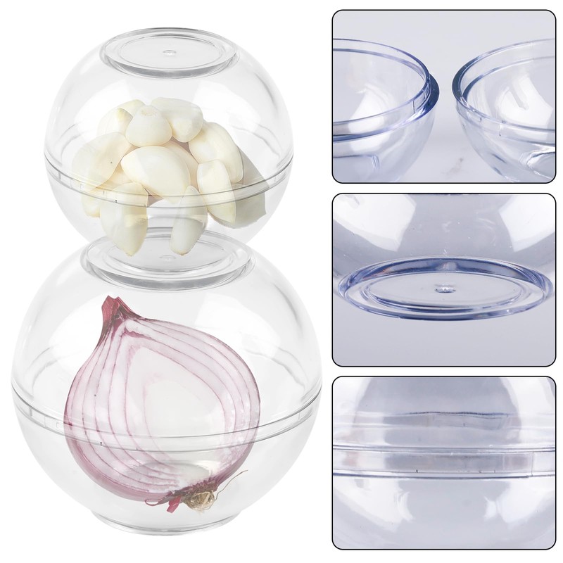 BAIFULAI Set of 4 Onion Containers, Food Storage Balls Garlic
