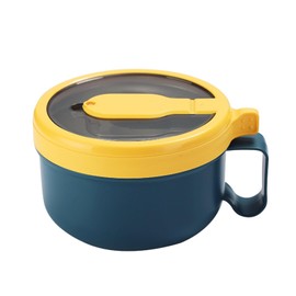 SUNSHNO Microwave Ramen Bowl with Lid,Microwave Safe Ramen Cooker Noodle or Soup Bowl,Ramen Cooker, Office College Dorm Room essential Instant Cooking 850ml Blue