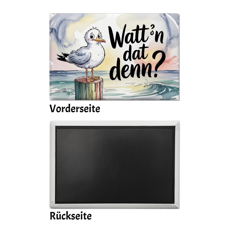 Seagull Watercolour Souvenir Magnet Watt'n Dat Denn? Funny Souvenir Magnet
