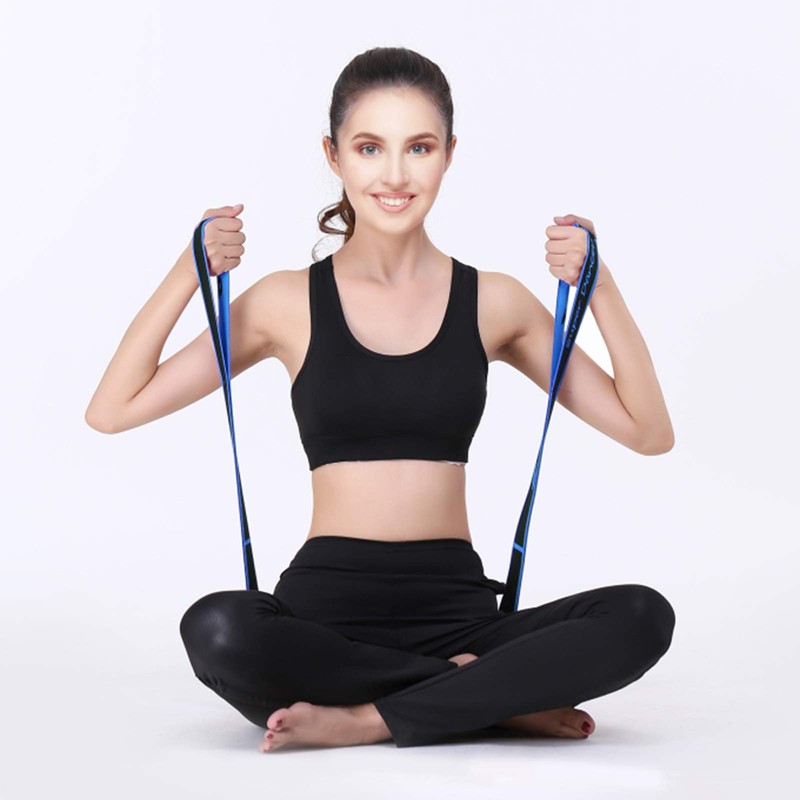 Hippodance Yoga Set, Yoga Stretch Strap with 8 Loops, Easy