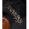 Denifery Hojas de oro para el pelo, perlas de vid,