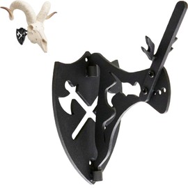 Skull Hanger European Mount Adjustable Bone Bracket Trophy Mounts for Hanging and Mounting Deer, Aoudad, Bear, Buffalo, Pronghorn, Alligator Skulls for Display (Black F 1 Pack)