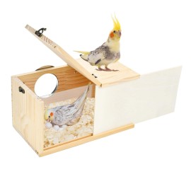 Shurung Parrot Nesting Box Cockatiel Nesting Box Bird Breeding Box House Handcrafted