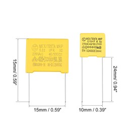 sourcing map Polypropylene Safety Capacitors Assortment Kit DIP 275VAC X2 MKP 6 Value - 0.1uF 0.15uF 0.22uF 0.33uF 0.47uF 0.68uF 30 Pcs