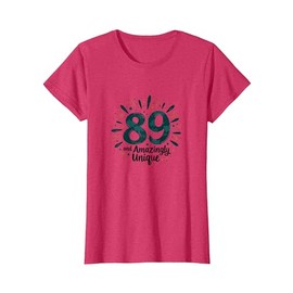 89 and Amazingly Unique Birthday Gift for Seniors T-Shirt, Women, Red Heather