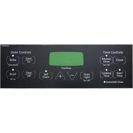 WB27T11005 Faceplate Graphics Overlay Range Control Panel Touchpad for GE Range Oven Stove