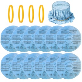 12 Pack 90107 Reusable Wet Dry Filter Compatible with Shop Vac 5 Gallon and Above Filters, Replacement Parts #9010700, 9013700 (with 4 Pieces Retaining Band)