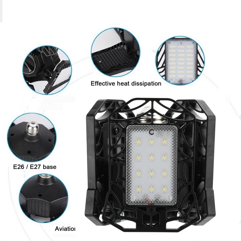 40W E27/E26 36LED Fan Garage Light Plastic Black Industrial Working