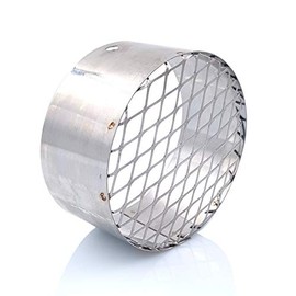 TYGERIX® Stainless Steel Horizontal Grill Terminal for Exhaust Fume or Air Intake Ø 100 mm | Suitable for Wood or Pellet Stoves Boilers and Systems | Heat Resistant | Il Top