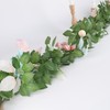 Easter Garland, 6 FT Artificial Green Leaf Vine with Pink