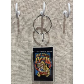 Ice Cold Beer Acrylic Double Sided Keychain Key Ring Arcade Video Game