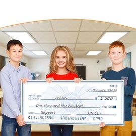 40" x 16" Reusable Dry Erase Big Check - Oversized Fake Check for Presentations, Awards, Raffles, Rewards & Celebrations | Durable Cardboard Prize for Endowments & Winners
