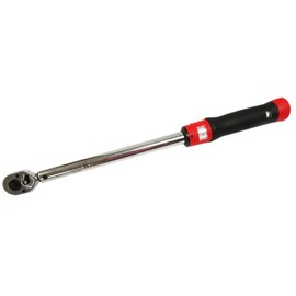 K Tool International 72149 Ratcheting Torque Wrench with 3/8" Drive for Garages, Repair Shops and DIY, 150-750 in/lbs. 5lb Increments, Quick Release, Molded Case, Comfort Grip, Black/Red