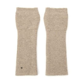 UNDERCONTROL Gold Label Cashmere Wool Blend Knitted Soft Touch Thumb Hole Fingerless Women Texting Arm Long Warmer Cell Phone Mittens Gloves Korea (BEIGE)