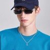 JIKASI Initial A-Z Letter Pendant Necklace for Men Silver Plated