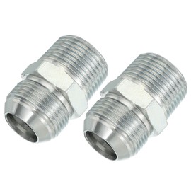 PATIKIL Hex Reducing Nipple Connectors Pipe Adapter 1-5/16" Male 37° Flare JIC x 1" Male NPT, 2 Pack Pipe Fitting Reducer Nipple Adapter Plated Steel Hydraulic Fitting