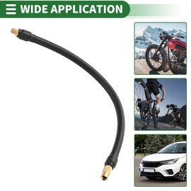 Motoforti Universeller Reifenfüller-Verlängerungsschlauch Luftkompressor Verlängerungsschlauch Adapter 12,60 Zoll M8x0,8 10mm OD Strapazierfähiger Gummischlauch Goldfarbener Verbinder