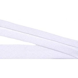 2 m Cotton Bias Binding 20 mm Pre-folded White