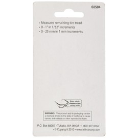 Performance Tool 60504 Tread Depth Gauge