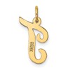 10k Gold Medium Script Letter T Initial Charm - Charm