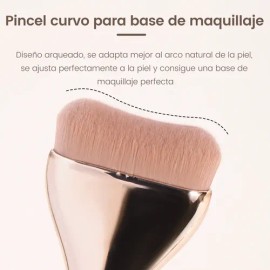 1pzs Brochas De Maquillaje Profesionales Pincel Para Base De Maquillaje Brocha Plana Para Base Líquida Y Corrector Color Oro Claro Maange