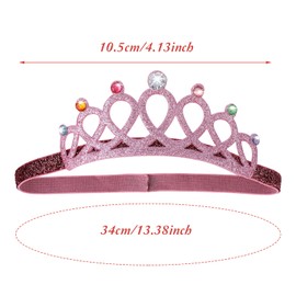 Abeillo 6 Pieces Princess tiara Sparkling Baby Girls Crown Tiara Fit for 1-6 Years Girls, Princess Crown Headband Adjustable Princess Girls Tiaras for Princess Birthday Party