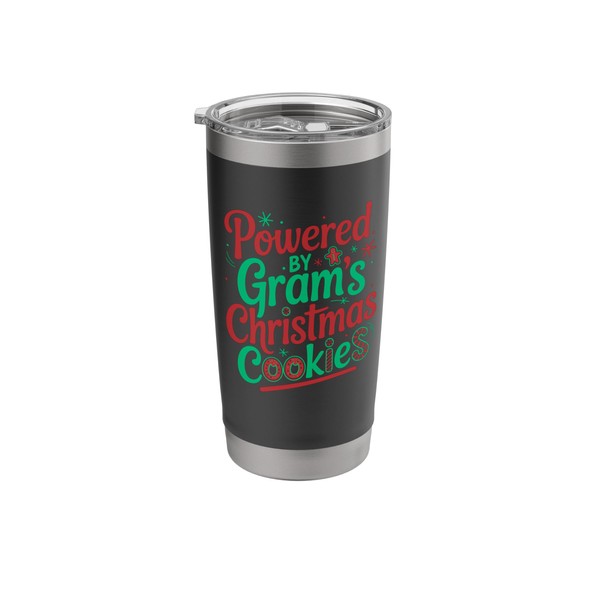 Powered By Gram’s Cookies Funny Christmas Baking Stainless Steel Insulated