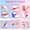 Boloshine 30 Pcs False Nails Short, Fresh Flowers Press on