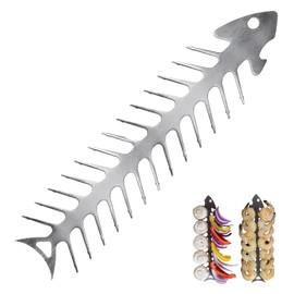 JYJLLM Fish Skeleton BBQ Metal Skewer for Kebab, BBQ Accessories Kebab Skewers, Kebab Grill Skewers with Holder, Meat Skewers Accessories for Gas Grill，BBQ skewers，Outdoor Campfire Accessories
