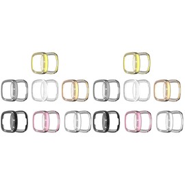 Gatuida 14pcs Rhinestone Inlaid Protective Case for Sense Easy to Install TPU Shell Lightweight Full Coverage Sparkling Diamonds Compatible Smartwatch Cover Colors