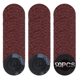 SPEEDWOX Pack of 50 2 Inch 36 Grit Roll Lock Quick Change Discs with Aluminium Oxide Accessories for Sandpaper Aluminium Oxide Sanding Discs for Changing