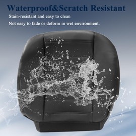 NLQR Front Driver Side Seat Bottom Seat Cover Black Microfiber Leather Replacement Compatible with Hummer H2 2003 2004 2005 2006 2007