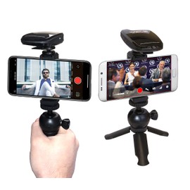 VidPro XM-W5 Professional UHF Wireless Lavalier Microphone System for Smart Phones, Cameras, DSLRs, Computers. Includes Phone Holder Grip and Mini Tripod