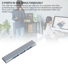 Generic USB 3.0 Hub, 3 Port Splitter Expander, 5Gbps Data Transmission, Multi USB Port Expander for Laptop, Flash Drive, Hard Drive, Console Printer, Camera, Keyborad, Mouse