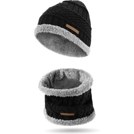 normani Kebili Children's Winter Scarf and Hat Set with Fur
