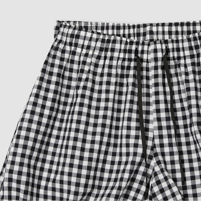 Jaju [JAJU] Plaid Shirring Bloomer Lounge Pants_Dark Mint