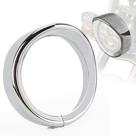 PSLER 7’’ Headlight Headlamp Bezel Trim Ring Visor Decorate Trim Cover Ring for Touring Street Glide Electra Glide Road King Softail Dyna Fatboy Trike