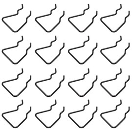 Kyuionty 16Pcs Pegboard Plier Holders, Stainless Steel Double Loop Pegboard Hooks, Black Shelving Display Hooks for Shop Store Supermarket Hanging Tools