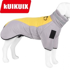 New Autumn/Winter Reflective Insulated Thick Padded Jacket for Large Dogs Winter Ash Yellow+XL