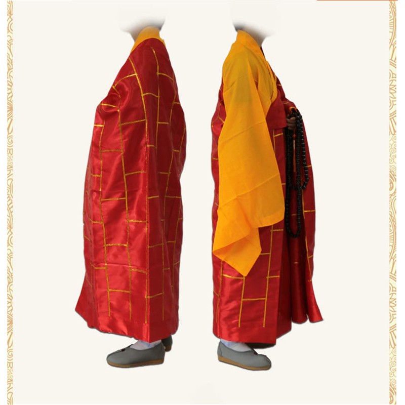 Zzooi Chinese Style Monk's Gown Cassock Monk Robe for Conduct