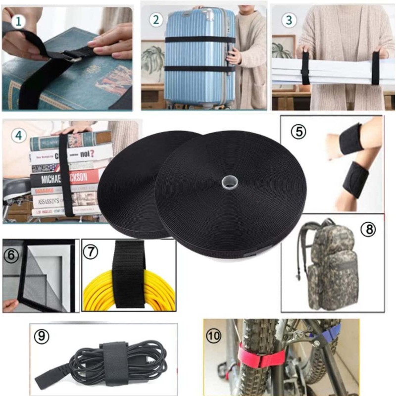 Velcro Cable Ties Length: 2.6 ft (6 m) Width: 0.8